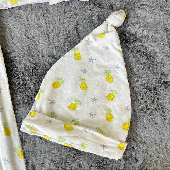 Coco Moon Hawaii Bamboo Pineapple Print Gown and Hat - 0-3M - Picture 6 of 8